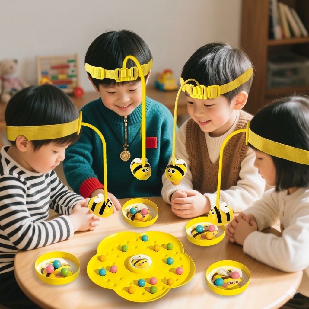 Magnetic 2-player Bee Headband Game