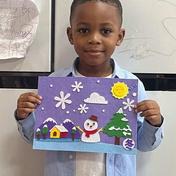 Child using DIY 4‑Season Felt Fabric Art Craft Kit