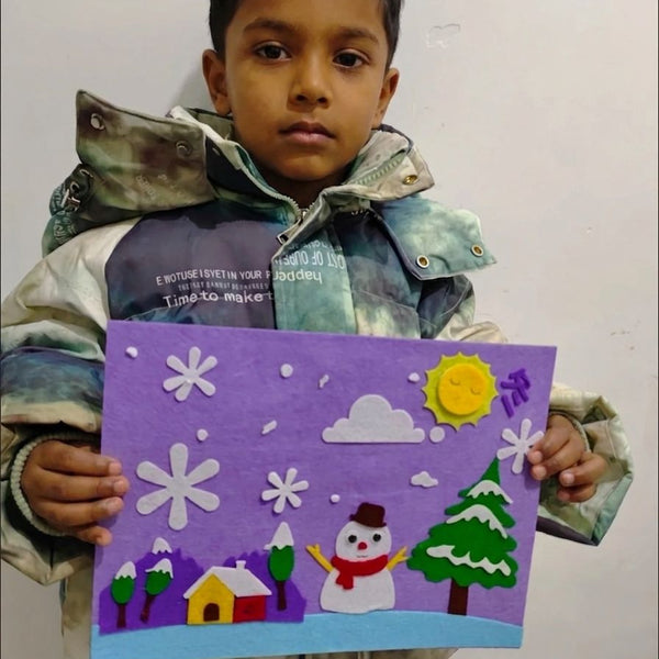 Child using DIY 4‑Season Felt Fabric Art Craft Kit
