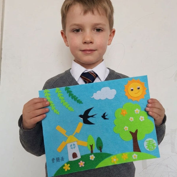Child using DIY 4‑Season Felt Fabric Art Craft Kit
