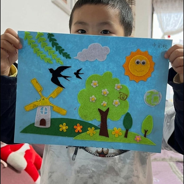 Child using DIY 4‑Season Felt Fabric Art Craft Kit