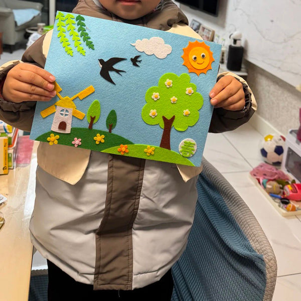 Child using DIY 4‑Season Felt Fabric Art Craft Kit