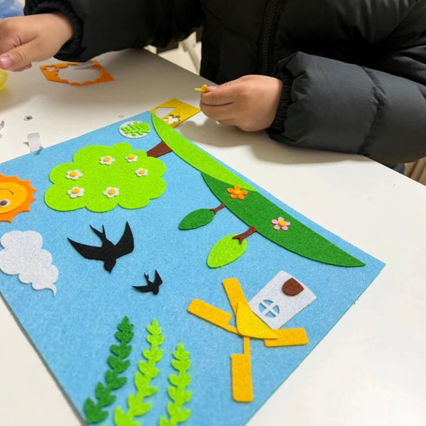Child using DIY 4‑Season Felt Fabric Art Craft Kit
