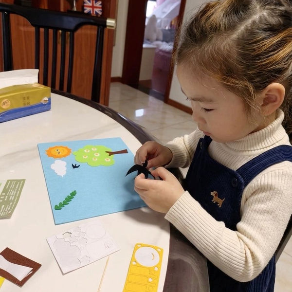 Child using DIY 4‑Season Felt Fabric Art Craft Kit