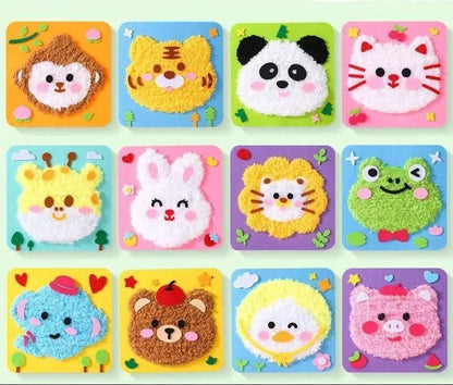 DIY Fluffy Animal Art Kit — Pompom Yarn Craft for Kids