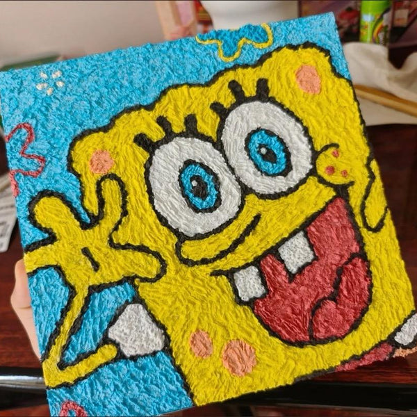Child using DIY Paper Pulp Painting Kit