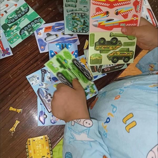 Child using 25/30PCS 3D DIY Paper Jigsaw Puzzles
