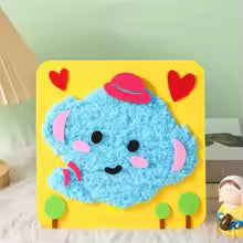 DIY Fluffy Animal Art Kit — Pompom Yarn Craft for Kids