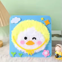 DIY Fluffy Animal Art Kit — Pompom Yarn Craft for Kids
