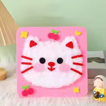 DIY Fluffy Animal Art Kit — Pompom Yarn Craft for Kids